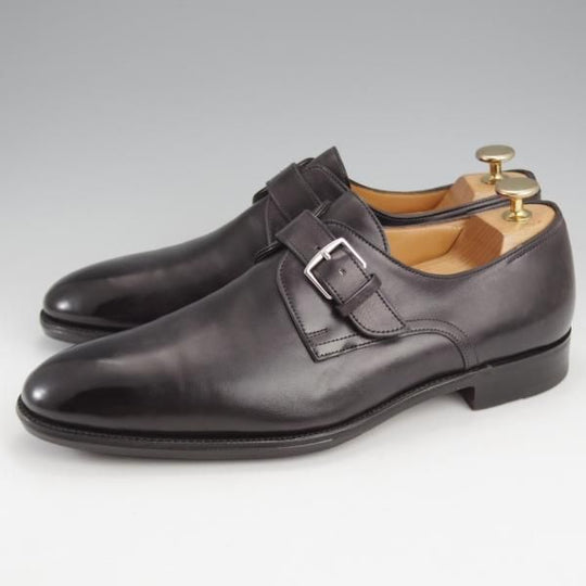 極美品★ジョンロブ SIZE 41/UK7程度【貴重★エルメス別注/HERMES/モンクストラップ】H103ラスト/JARVIS/黒/JOHN LOBB★k104