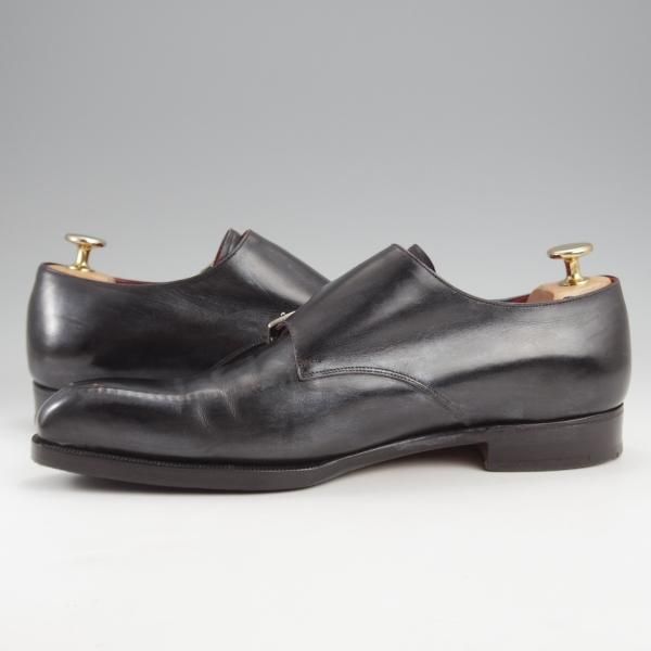 美品★(伊)シルヴァノ・ラッタンジ SIZE 5.5【ハンドソーンウェルテッド製法★シャドウステッチ/ダブルモンク】カーフ/黒/メンズ★k105