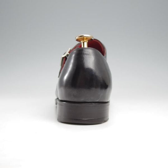 美品★(伊)シルヴァノ・ラッタンジ SIZE 5.5【ハンドソーンウェルテッド製法★シャドウステッチ/ダブルモンク】カーフ/黒/メンズ★k105
