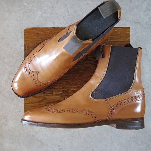極上★トリッカーズ SIZE 9【現行定価10万円以上★サイドゴアブーツ/M6454】1001/Burnished/カーフ/薄茶/メンズ/Tricker's★k106