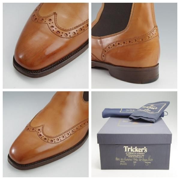 極上★トリッカーズ SIZE 9【現行定価10万円以上★サイドゴアブーツ/M6454】1001/Burnished/カーフ/薄茶/メンズ/Tricker's★k106