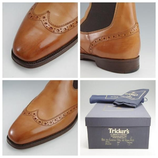 極上★トリッカーズ SIZE 9【現行定価10万円以上★サイドゴアブーツ/M6454】1001/Burnished/カーフ/薄茶/メンズ/Tricker's★k106