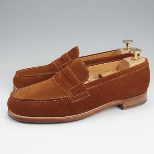極美品★J.M.ウエストン 6C【現行定価￥137,500-★180/コインローファー】41ラスト/スエード/茶/Weston/ウェストン★k107