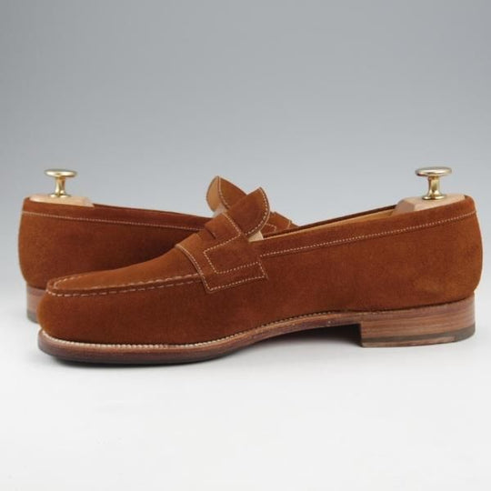 極美品★J.M.ウエストン 6C【現行定価￥137,500-★180/コインローファー】41ラスト/スエード/茶/Weston/ウェストン★k107