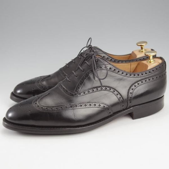 極上★チャーチ 90F/UK9【旧チャーチ★3都市ロゴ/84ラスト】フルブローグ/黒/カーフ/メンズ/Church's★k108