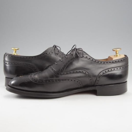 極上★チャーチ 90F/UK9【旧チャーチ★3都市ロゴ/84ラスト】フルブローグ/黒/カーフ/メンズ/Church's★k108