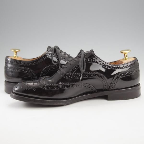 ★チャーチ(レディース) SIZE 37.5【★バーウッド/BURWOOD WI】フルブローグ/パテントレザー/黒/Church's★k112