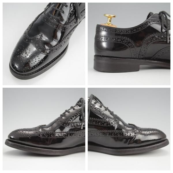 ★チャーチ(レディース) SIZE 37.5【★バーウッド/BURWOOD WI】フルブローグ/パテントレザー/黒/Church's★k112