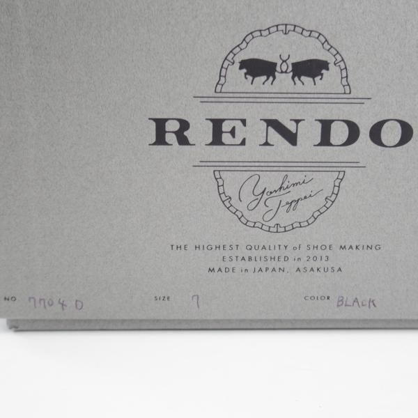 極美品★(浅草)RENDO/レンド SIZE 7【モデル定価￥68,200-★ダイナイトソール仕様/プレーントゥ/7704D】カーフ/黒/メンズ★k113