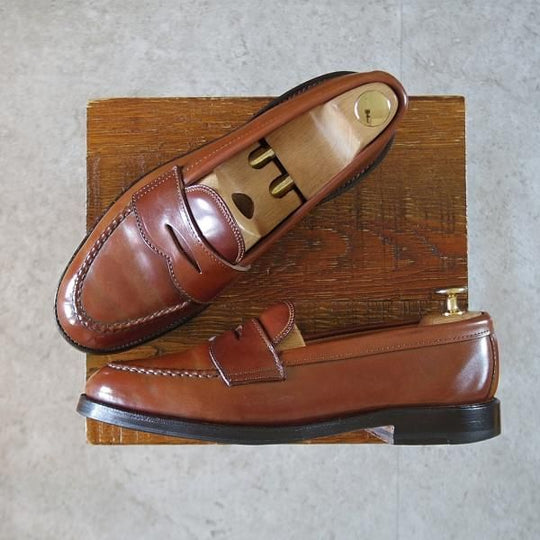 ★オールデン 7D【貴重★ウイスキーコードバン/茶/6646】(仏)MARINA DE BOURBON別注/ヴァンラスト/コインローファー/ALDEN★k109