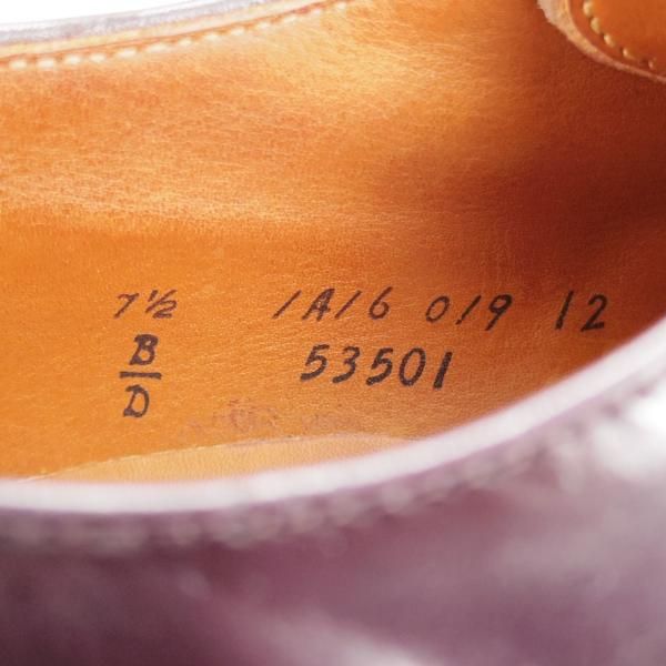 ★オールデン 7.5D【定価￥182,600-★コードバン仕様/モディファイドラスト/53501】プレーントゥ/バーガンディー/赤茶/ALDEN★k138
