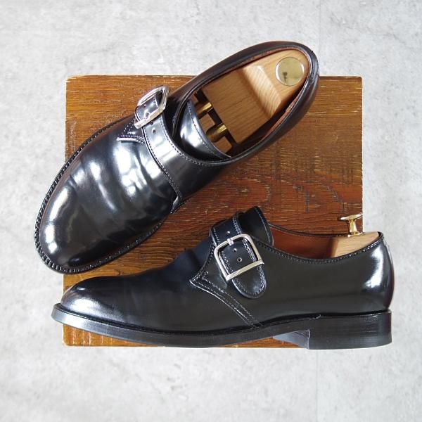 極美品★オールデン 7D【定価￥183,700-★コードバン仕様/モンクストラップ】1879/モディファイドラスト/黒/ALDEN★k139