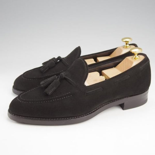 極上★三陽山長 SIZE 6【定価￥80,300-★鹿三郎/R2010ラスト】タッセルローファー/スエード/黒/ROKUSABURO/Sanyo Yamacho★k141