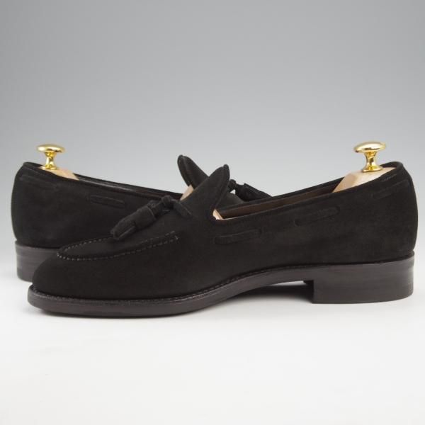 極上★三陽山長 SIZE 6【定価￥80,300-★鹿三郎/R2010ラスト】タッセルローファー/スエード/黒/ROKUSABURO/Sanyo Yamacho★k141