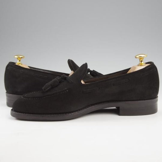 極上★三陽山長 SIZE 6【定価￥80,300-★鹿三郎/R2010ラスト】タッセルローファー/スエード/黒/ROKUSABURO/Sanyo Yamacho★k141