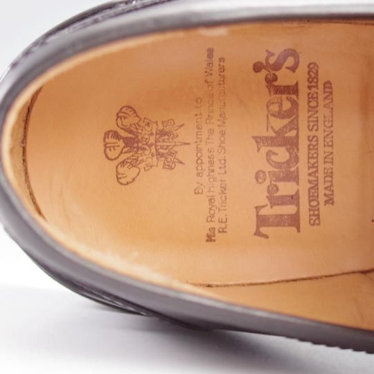 極美品★トリッカーズ SIZE 8.5【定価￥104,500-★コインローファー/JAMES】3227/カーフ/黒/メンズ/Tricker's★k142