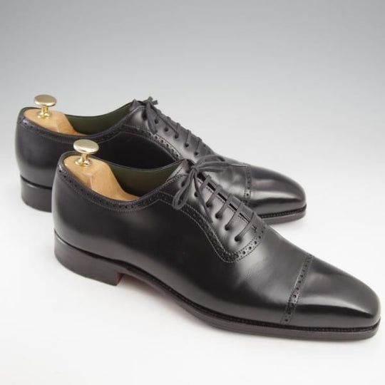 極上★(スペイン製)カルミナ SIZE 8.5【モデル定価￥91,300-★クォーターブローグ/80512】BUGERラスト/カーフ/黒/メンズ/CARMINA★k145