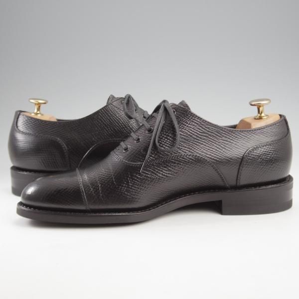 ほぼ試着程度★三陽山長 SIZE 7【定価￥80,300-★(英)C.F.ステッド社のクロスボード/友二郎】ストレートチップ/黒/Sanyo Yamacho★k146