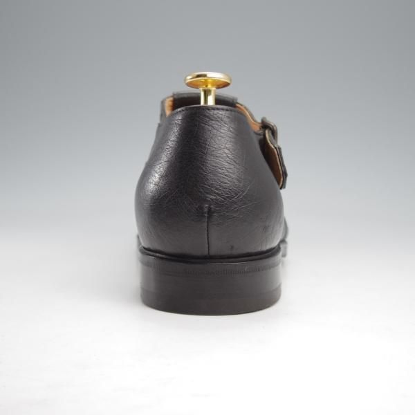 極美品★(伊)F.LLIジャコメッティ SIZE 42【定価￥143,000-★オーストリッチ/グルカサンダル/FG166】黒/メンズ/Giacometti★k147
