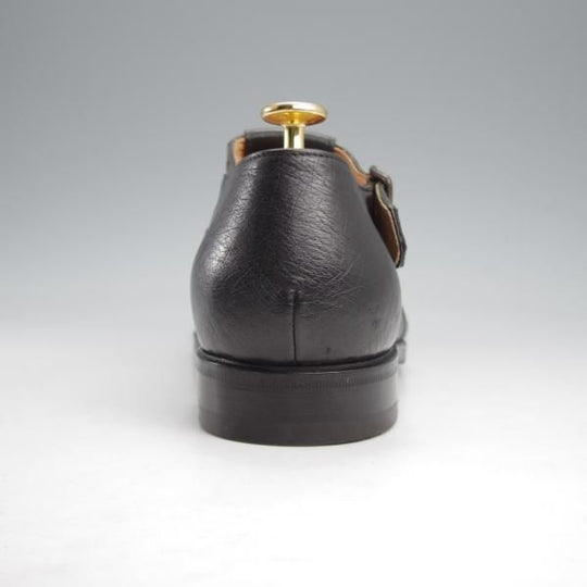 極美品★(伊)F.LLIジャコメッティ SIZE 42【定価￥143,000-★オーストリッチ/グルカサンダル/FG166】黒/メンズ/Giacometti★k147