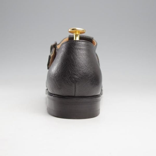 極美品★(伊)F.LLIジャコメッティ SIZE 42【定価￥143,000-★オーストリッチ/グルカサンダル/FG166】黒/メンズ/Giacometti★k147