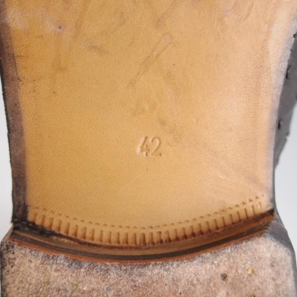 極美品★(伊)F.LLIジャコメッティ SIZE 42【定価￥143,000-★オーストリッチ/グルカサンダル/FG166】黒/メンズ/Giacometti★k147