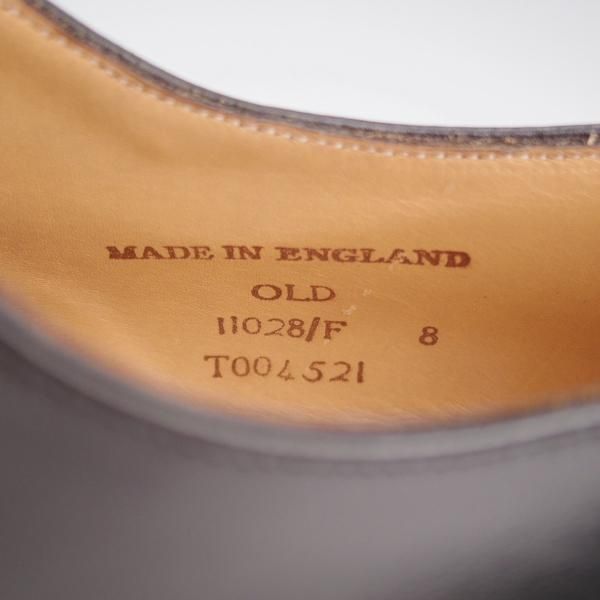 美品★(英)チーニー 8F【定価￥60,500-★プレーントゥ/OLD】11028ラスト/Vフロント/カーフ/黒/メンズ/CHEANEY★k156