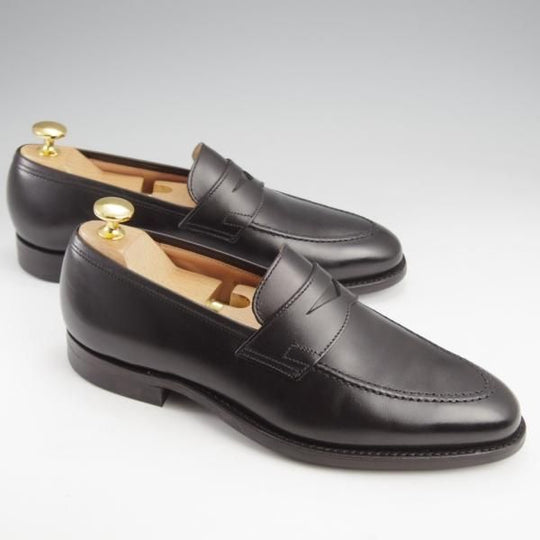 極美品★クロケット&ジョーンズ 5E【定価￥90,200-★SYDNEY/シドニー】コインローファー/CITYソール/341ラスト/黒/Crockett&Jones★k157