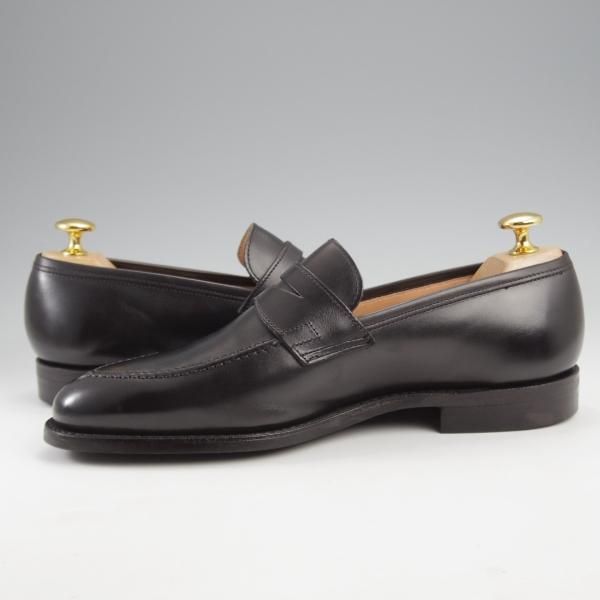 極美品★クロケット&ジョーンズ 5E【定価￥90,200-★SYDNEY/シドニー】コインローファー/CITYソール/341ラスト/黒/Crockett&Jones★k157