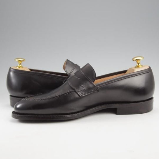 極美品★クロケット&ジョーンズ 5E【定価￥90,200-★SYDNEY/シドニー】コインローファー/CITYソール/341ラスト/黒/Crockett&Jones★k157