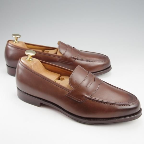 極美品★Oriental/オリエンタル SIZE 6.5【定価￥57,200-★コインローファー/ALBERS】3500/カーフ/茶/メンズ★k158