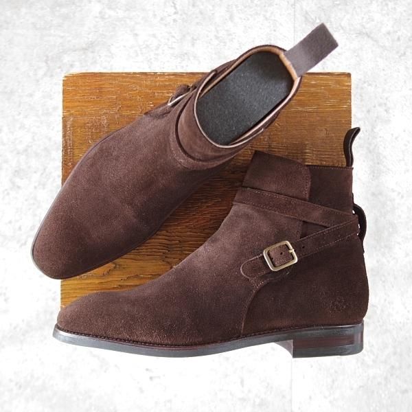 極上★(スペイン製)CARMINA/カルミナ SIZE 5【定価￥83,600-★純正シューツリー付/ジョッパーブーツ/80106】スエード/濃茶/メンズ★k163