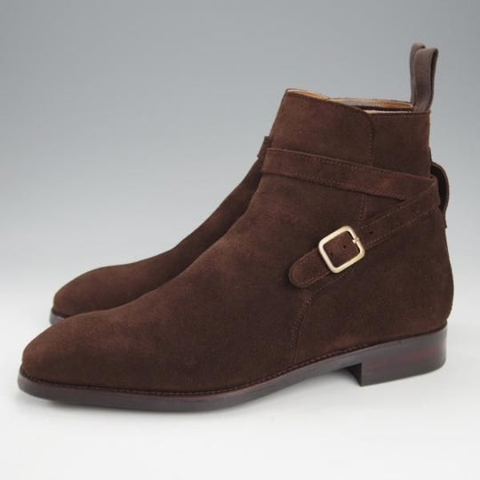 極上★(スペイン製)CARMINA/カルミナ SIZE 5【定価￥83,600-★純正シューツリー付/ジョッパーブーツ/80106】スエード/濃茶/メンズ★k163