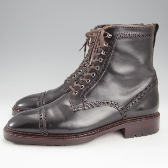 極美品★(スペイン製)CARMINA/カルミナ SIZE 5.5【モデル定価￥86,900-★レースアップブーツ/80459】オイルドレザー/黒/メンズ★k164