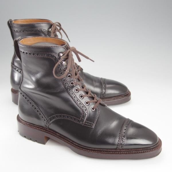 極美品★(スペイン製)CARMINA/カルミナ SIZE 5.5【モデル定価￥86,900-★レースアップブーツ/80459】オイルドレザー/黒/メンズ★k164