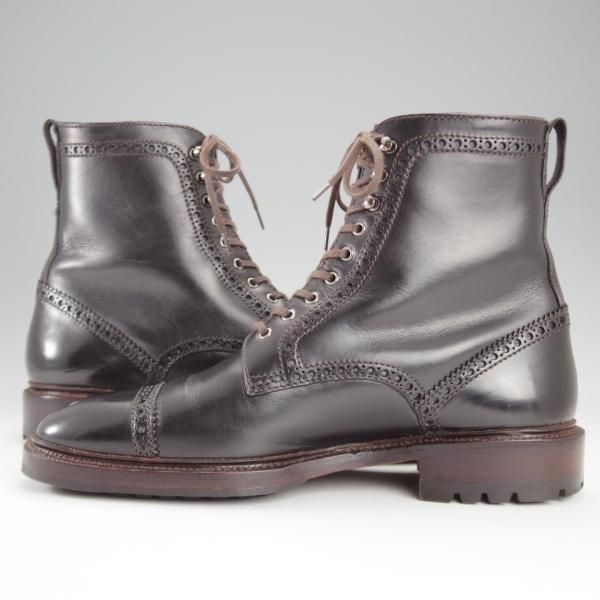 極美品★(スペイン製)CARMINA/カルミナ SIZE 5.5【モデル定価￥86,900-★レースアップブーツ/80459】オイルドレザー/黒/メンズ★k164