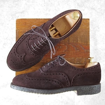 美品★チャーチ 90F/UK9【現行定価￥125,400-★FAIRFIELD/フェアフィールド】81ラスト/フルブローグ/スエード/濃茶/Church's★k165