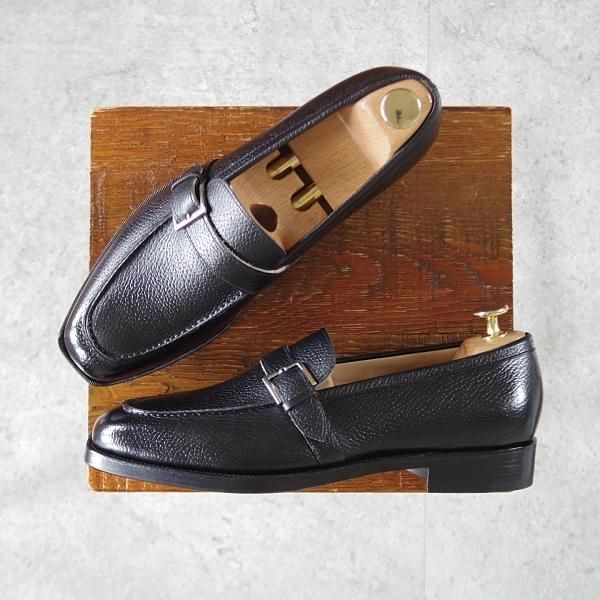 極美品★Oriental/オリエンタル SIZE 6【オーダー価格7.7万円程度★MAYFAIR/ストラップローファー】7950ラスト/グレインレザー/黒★k171
