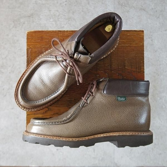 極上★パラブーツ SIZE 39【定価￥77,760-★飾りコバ仕様/MILLY/チロリアンブーツ】ミリー/グレインレザー/灰茶/Paraboot★k177