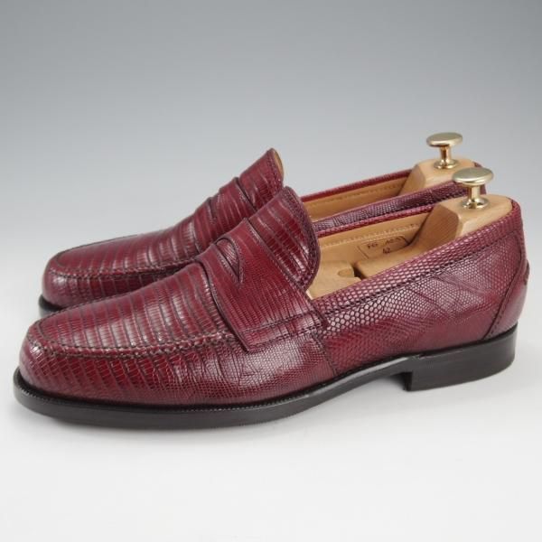極美品★(伊)F.LLIジャコメッティ SIZE 42【現行定価￥165,000-★イグアナ(リザード)革/FG123】コインローファー/Giacometti★k178