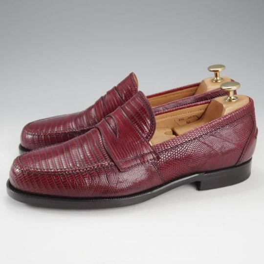 極美品★(伊)F.LLIジャコメッティ SIZE 42【現行定価￥165,000-★イグアナ(リザード)革/FG123】コインローファー/Giacometti★k178