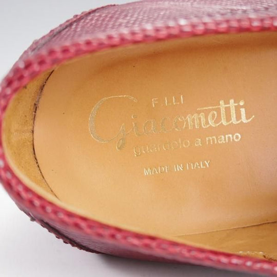 極美品★(伊)F.LLIジャコメッティ SIZE 42【現行定価￥165,000-★イグアナ(リザード)革/FG123】コインローファー/Giacometti★k178