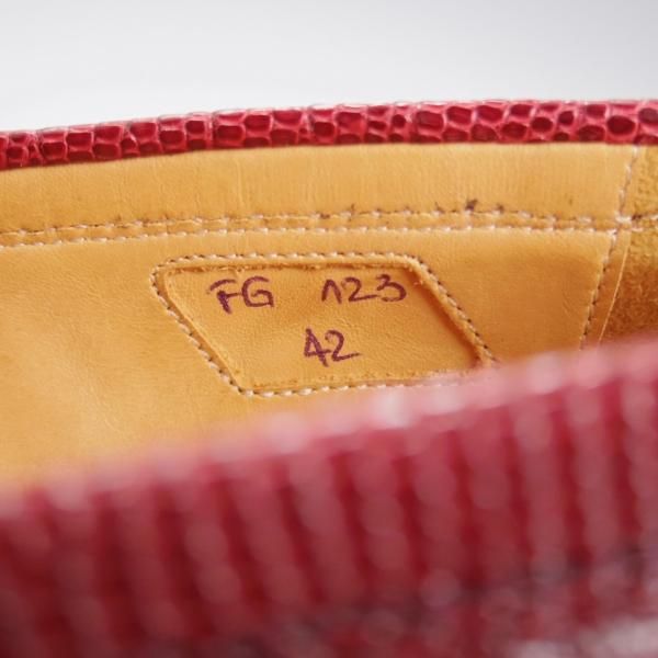 極美品★(伊)F.LLIジャコメッティ SIZE 42【現行定価￥165,000-★イグアナ(リザード)革/FG123】コインローファー/Giacometti★k178