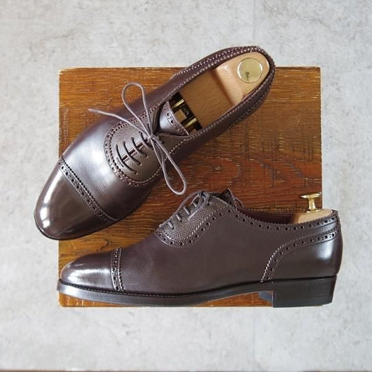 極上★(金沢)KOKON/ココン SIZE 6【現行オーダー価格￥102,300〜★クォーターブローグ/422】KO-1ラスト/カーフ/濃茶/メンズ★k183