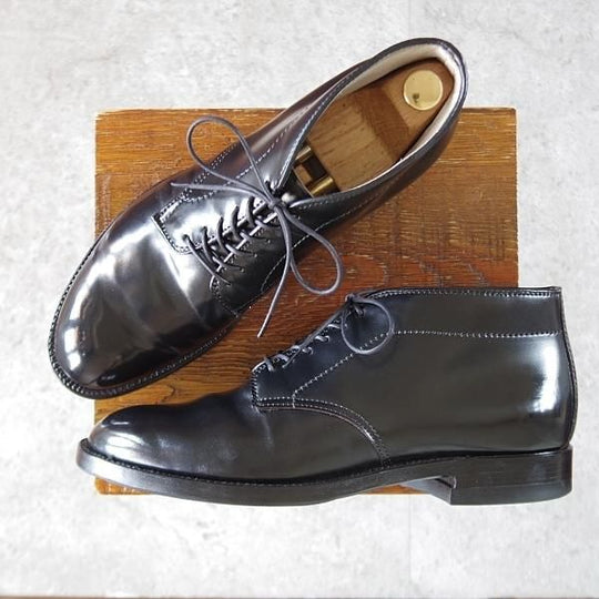 美品★オールデン 8D【貴重★コードバン仕様/6アイレットチャッカブーツ】モディファイドラスト/8645/黒/メンズ/ALDEN★k184