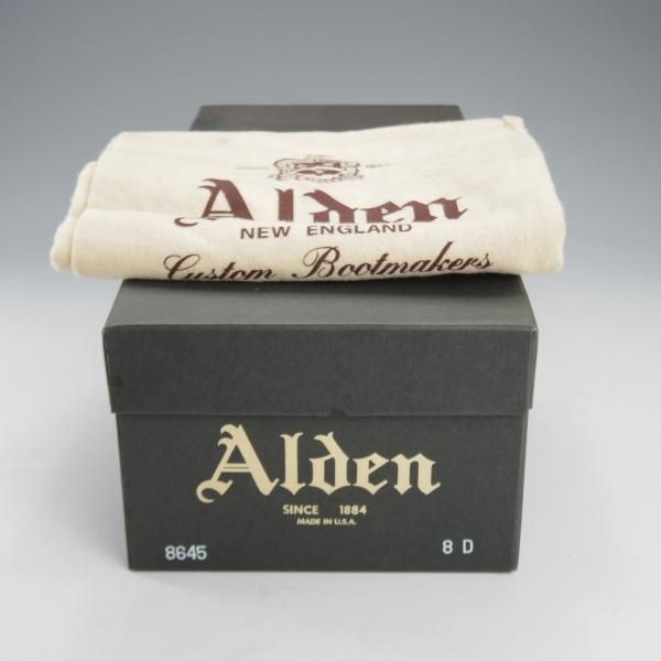 美品★オールデン 8D【貴重★コードバン仕様/6アイレットチャッカブーツ】モディファイドラスト/8645/黒/メンズ/ALDEN★k184