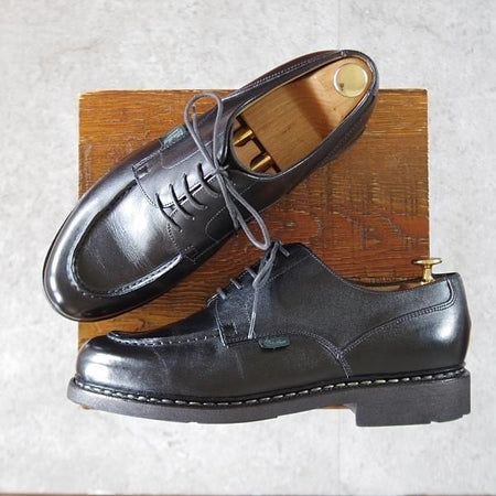 極美品★パラブーツ SIZE 8【定価￥79,200-★シャンボード/CHAMBORD】リスレザー/TEXソール/Uチップ/NOIR/黒/メンズ/Paraboot★k185