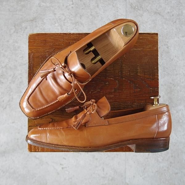 極上★(伊)ボノーラ 6.5E【貴重★ハンドソーンウェルテッド製法/旧ボノーラ】BEAMS F別注/ローファー/茶/ビームス/BONORA★k187