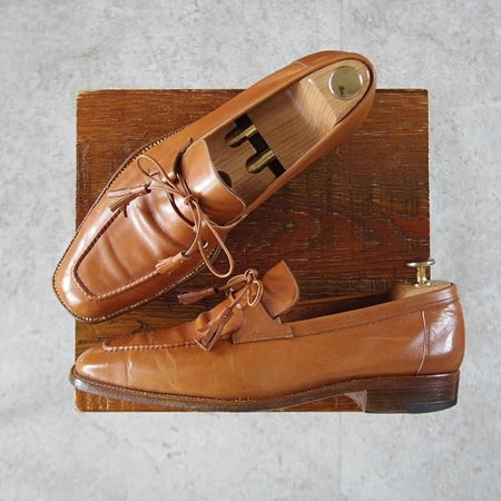 極上★(伊)ボノーラ 6.5E【貴重★ハンドソーンウェルテッド製法/旧ボノーラ】BEAMS F別注/ローファー/茶/ビームス/BONORA★k187