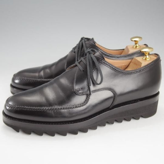 極美品★(伊)F.LLIジャコメッティ SIZE 40【定価￥115,500-★シャークソール仕様/Uチップ】FG303/ANIROU/カーフ/黒/Giacometti★k195